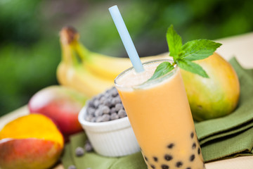 Bubble tea with ingredients