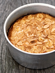rustic swedish almond cake in baking tin