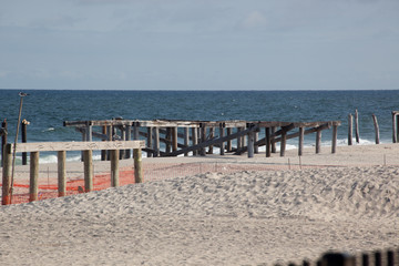 Board walk after the hurricane