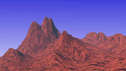 Naklejka premium 3D rendered mountain landscape