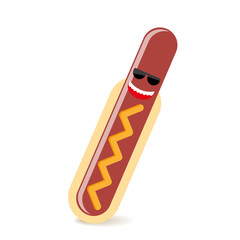 happy hot dog illustration