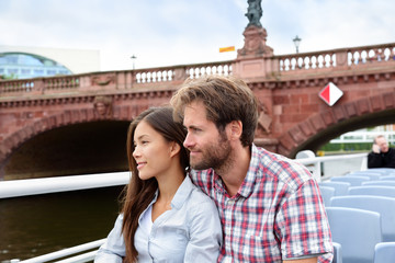 Fototapeta premium Couple travel in Berlin sightseeing on boat tour