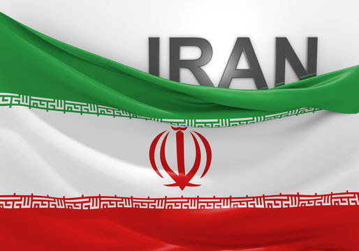 Iran flag and country name