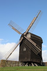 Fototapeta na wymiar Old windmill near the botanical garden in Aarhus, Denmark