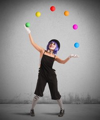 Clown like a juggler