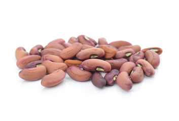 Organic red beans isolated on white background.
