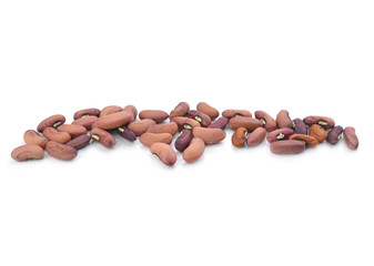 Organic red beans isolated on white background.