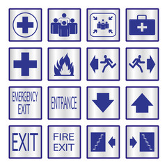Metalic safety sign set