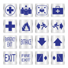 Metalic safety sign set
