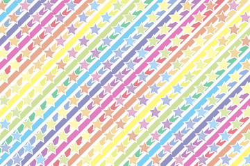 背景素材壁紙 星 スター 星屑 銀河 天の川 天の河 虹 虹色 レインボー カラフル パステルカラー 縞 縞模様 ストライプ Wall Mural Tomo00