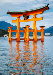 The floating Torii Gate, Miyajima island, Hiroshima, Japan