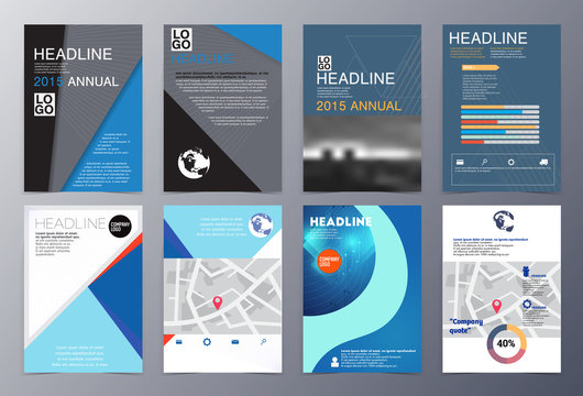 set of abstract geometric modern style infographic  brochure tem