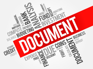 DOCUMENT word cloud, business concept