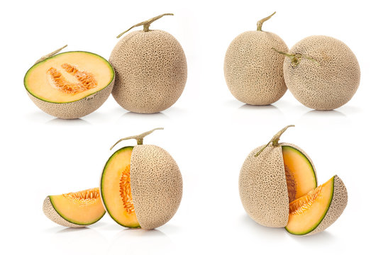 composite of Japanese yellow melon fruit