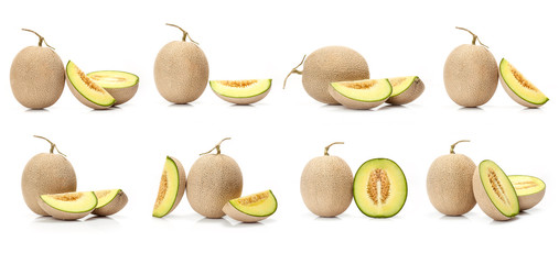 composite of Japanese green melon fruit
