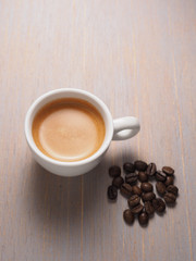Cup of hot espresso coffee
