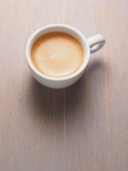 Cup of hot espresso coffee