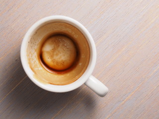 Cup of hot espresso coffee