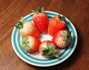 Fresh strawberry on plate