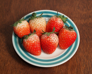 Fresh strawberry on plate