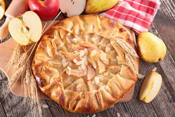 rustic pear tart and almonds