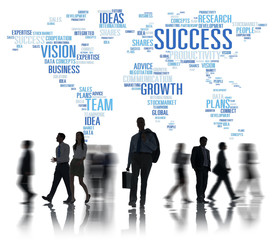 Global Business People Commuter Walking Success Growth Concept