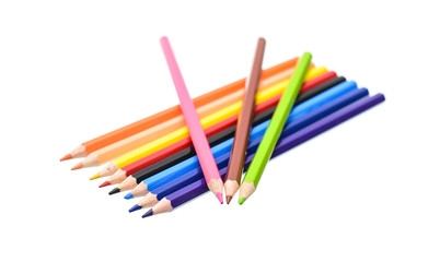 Colored Pencil Isolated on White Background.