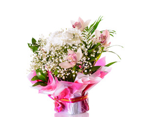 Colorful Flowers Bouquet Isolated