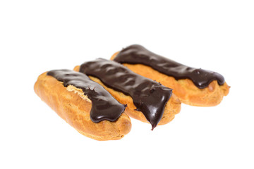 Sweet Eclair Isolated on White Background