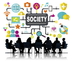 Society Social Media Social Networking Connection Concept