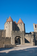 Fototapeta na wymiar Entrée de la cité de Carcassonne