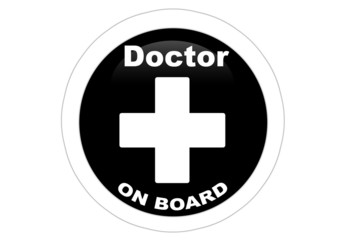 Doctor on board / Sticker / Black