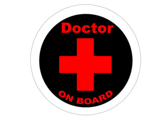 Doctor on board / Sticker / Black