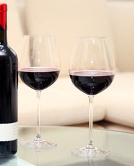 glass goblets glasses with a wine