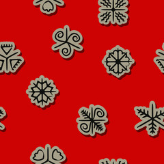 background with Traditional Ukrainian Easter egg ornaments