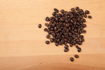 Pile of roasted coffee beans