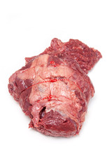 Beef Brisket meat on white background.