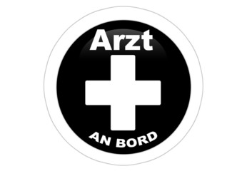 Obraz premium Arzt an Bord / Autoaufkleber / Schwarz