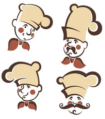 chef silhouettes, vector collection emblems for your menu