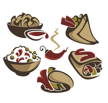 vector collection of traditional mexican fast food