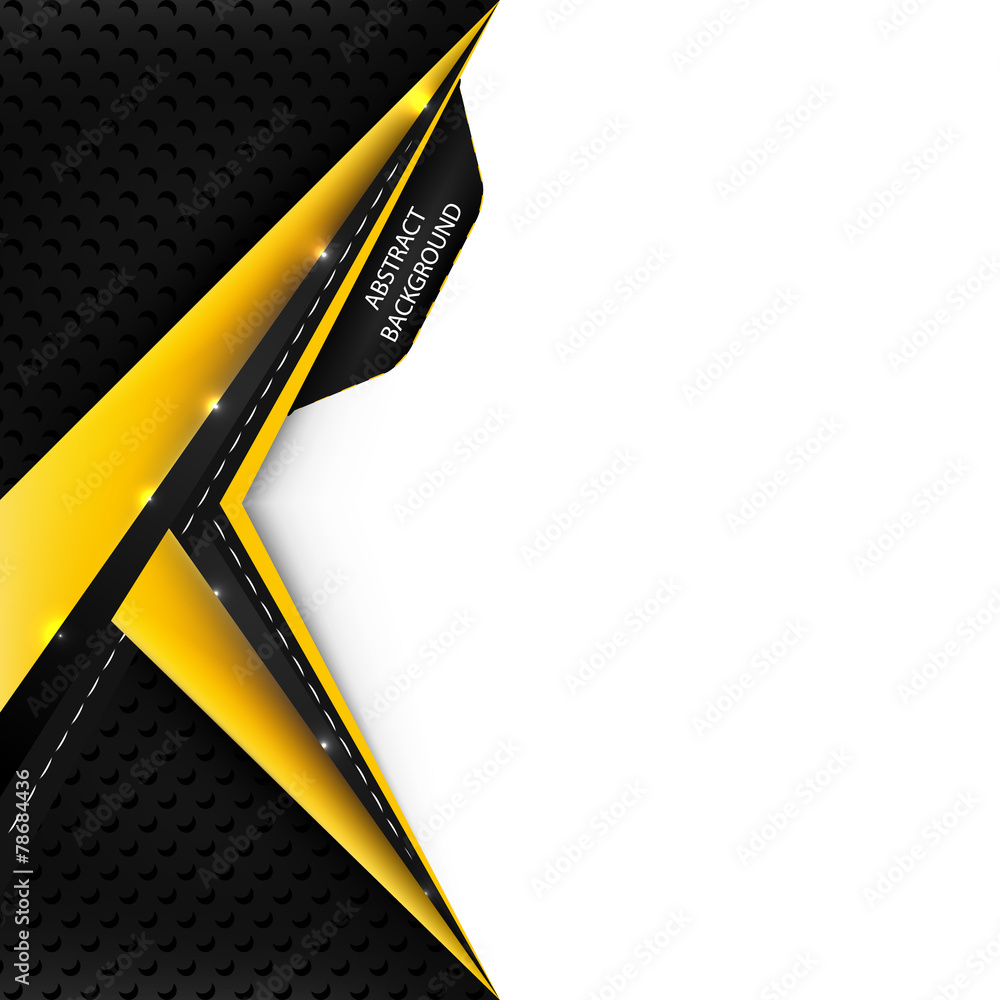 Poster abstract vector background with yellow lines and leather texture