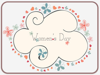 Greeting card design for International Women's Day celebration.