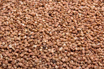 close up of raw buckwheat grains