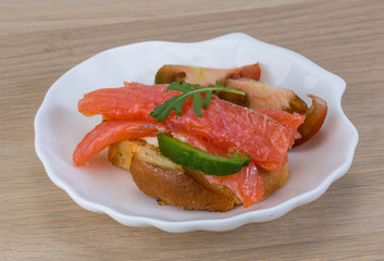 Tapas with salmon