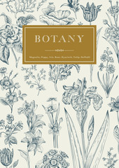 Fototapeta premium Botany. Vintage floral card.