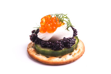 Caviar Appetizer served on crackers