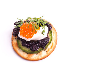 Caviar Appetizer served on crackers
