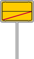 Ortsschild R&uuml;ckseite gelb