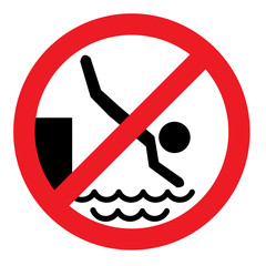 zakaz skoków do wody, skakania do wody
