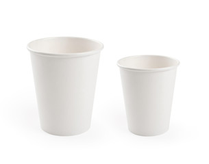 Paper cup isolated on white. Coffee to go.